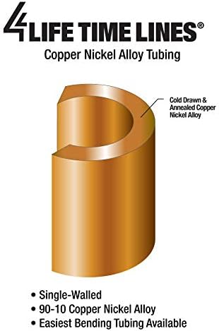 4LifetimeLines 3/16″ x 25′ Genuine Copper-Nickel Alloy Non-Magnetic Brake Line Replacement Tubing Coil Roll & Fitting Kit  Inverted Flare  Easy to Bend  Corrosion Resistant