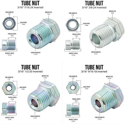 4LifetimeLines 3/16″ x 25′ Genuine Copper-Nickel Alloy Non-Magnetic Brake Line Replacement Tubing Coil Roll & Fitting Kit  Inverted Flare  Easy to Bend  Corrosion Resistant