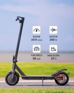 5TH WHEEL V30PRO Electric Scooter with Turn Signals - 19.9 Miles Range & 18 MPH  350W Motor  10″ Inner-Support Tires  Dual Braking System and Cruise Control  Foldable Electric Scooter for Adults