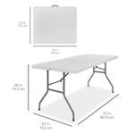 6ft Plastic Folding Table. Indoor Outdoor Heavy Duty Portable w/Handle. Lock for Picnic