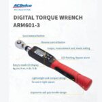 ACDelco ARM601-3 3/8 (3.7 to 37 ft-lbs.) Digital Torque Wrench with Buzzer and LED Flash Notification – ISO 6789 Standards with Certificate of Calibration