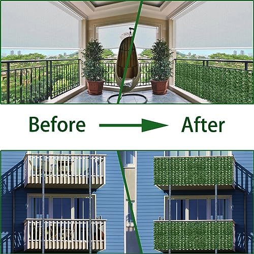 Artificial Ivy Privacy Fence Wall Screen 40X120 in UV-Anti Faux Greenery Backdrop Ivy Vine Leaf Hedges Fence Panels for Patio  Balcony  Garden  Backyard Indoor Outdoor Green Wall Decor