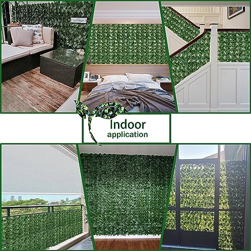 Artificial Ivy Privacy Fence Wall Screen 40X120 in UV-Anti Faux Greenery Backdrop Ivy Vine Leaf Hedges Fence Panels for Patio  Balcony  Garden  Backyard Indoor Outdoor Green Wall Decor