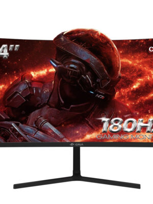 CRUA 24" 180Hz Curved Gaming Monitor - FHD 1080P Frameless Computer Monitor. AMD Freesync. Low Motion Blur.Dp&Hdmi Port. Black