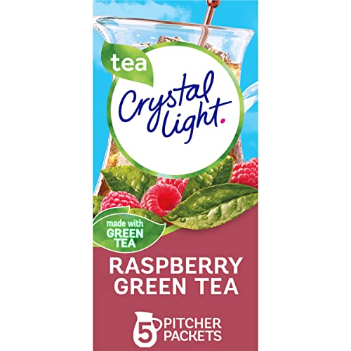 Crystal Light Sugar-Free Raspberry Green Tea Naturally Flavored Powdered Drink Mix 60 Count Pitcher Packets 5 Count (Pack of 12)