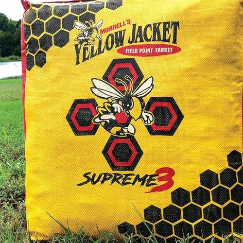 Morrell Yellow Jacket Supreme 28 Pound Field Point Archery Bag Target with Dual Shooting Sides and Multiple Bullseyes  Yellow